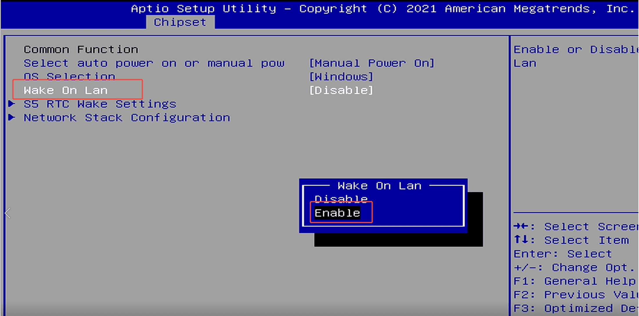 How to enable Wake on LAN?