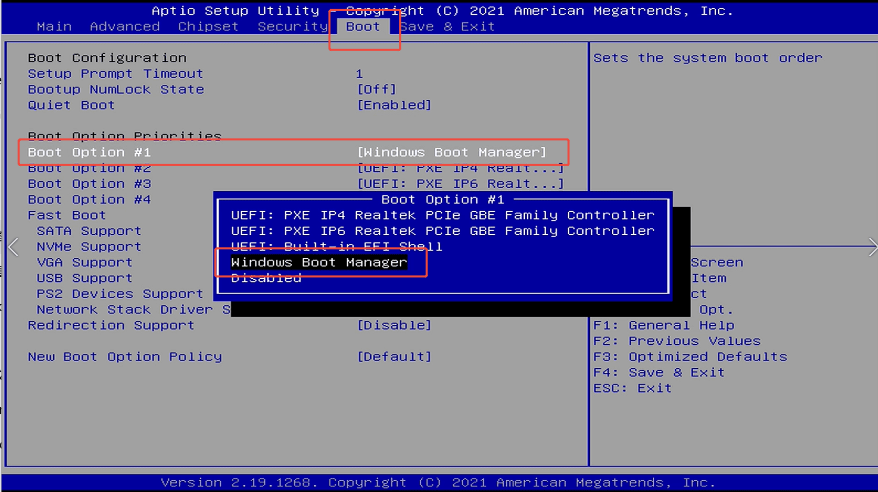 How to change the first Boot device?