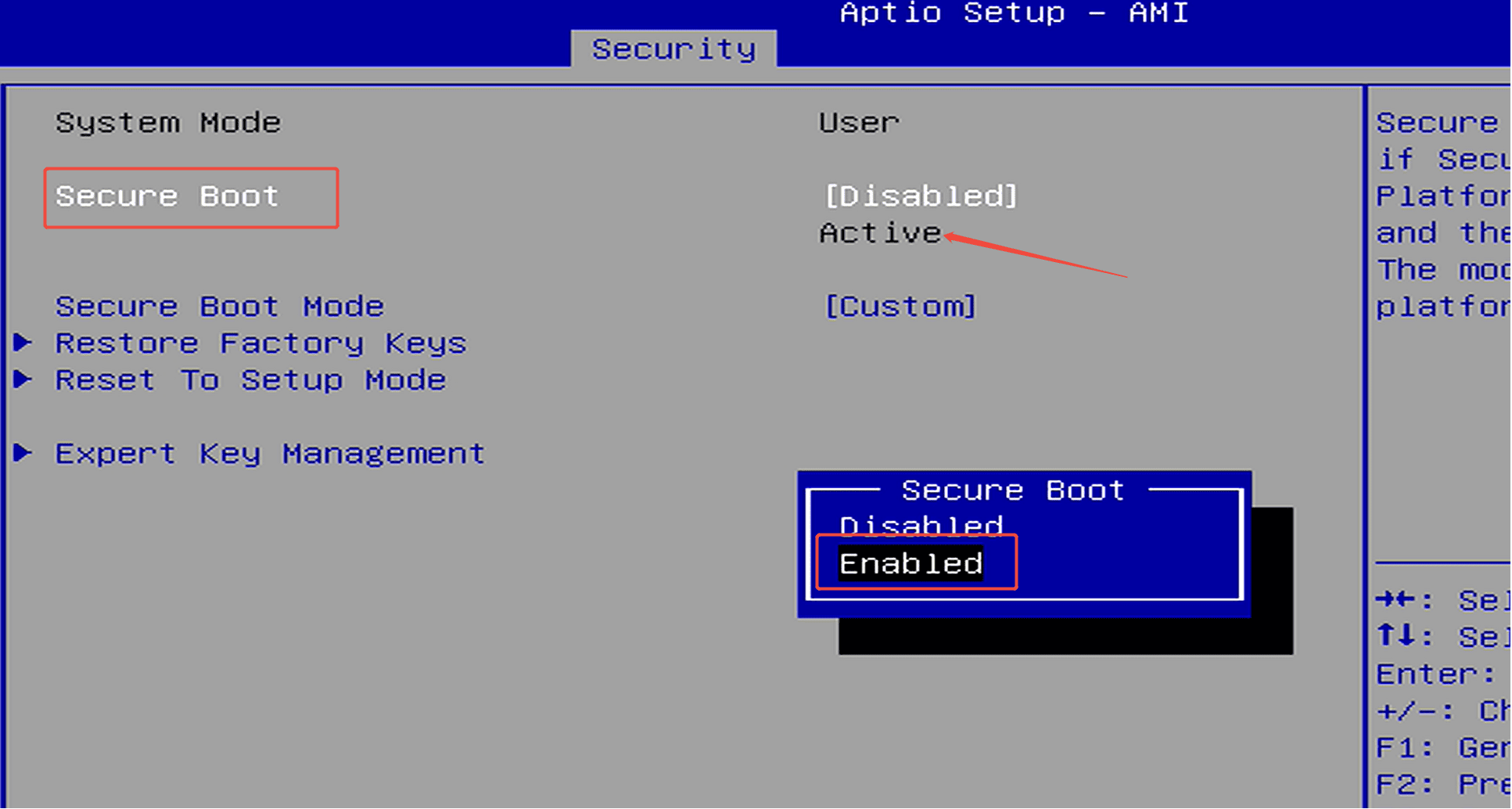 How to enable Security Boot?