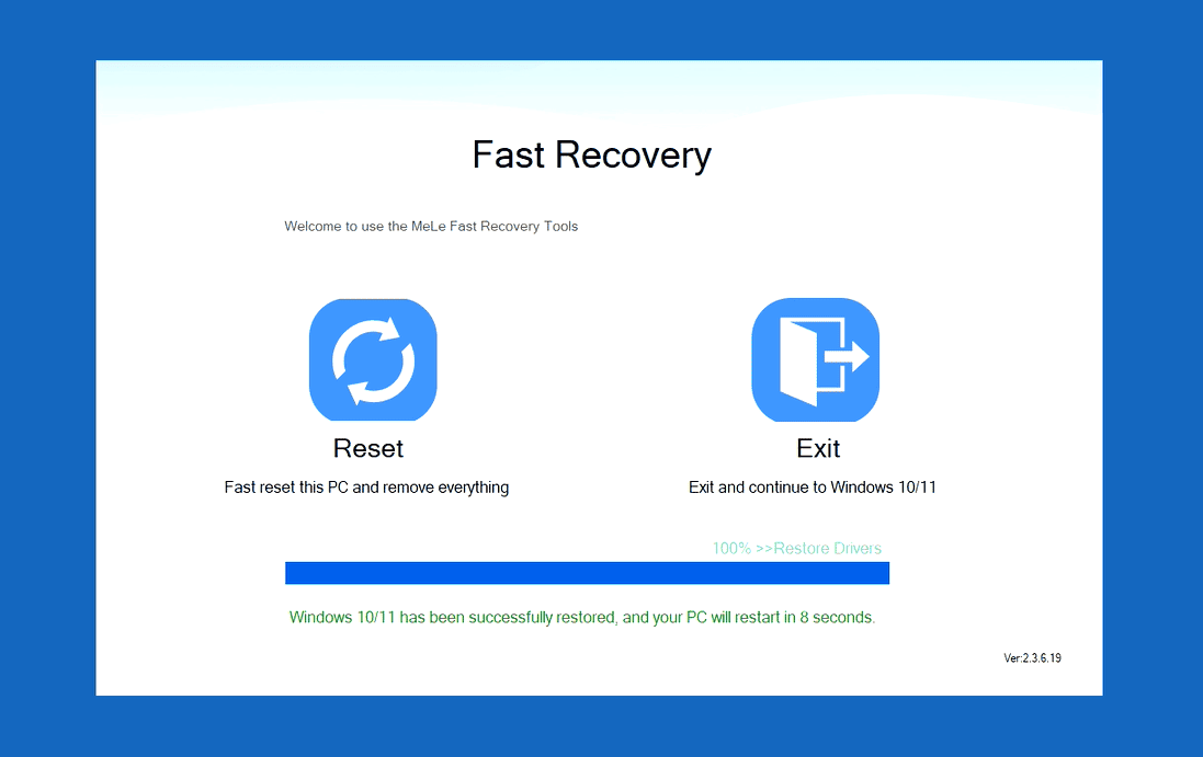 How to reset a mini pc using MeLE Fast Recovery?