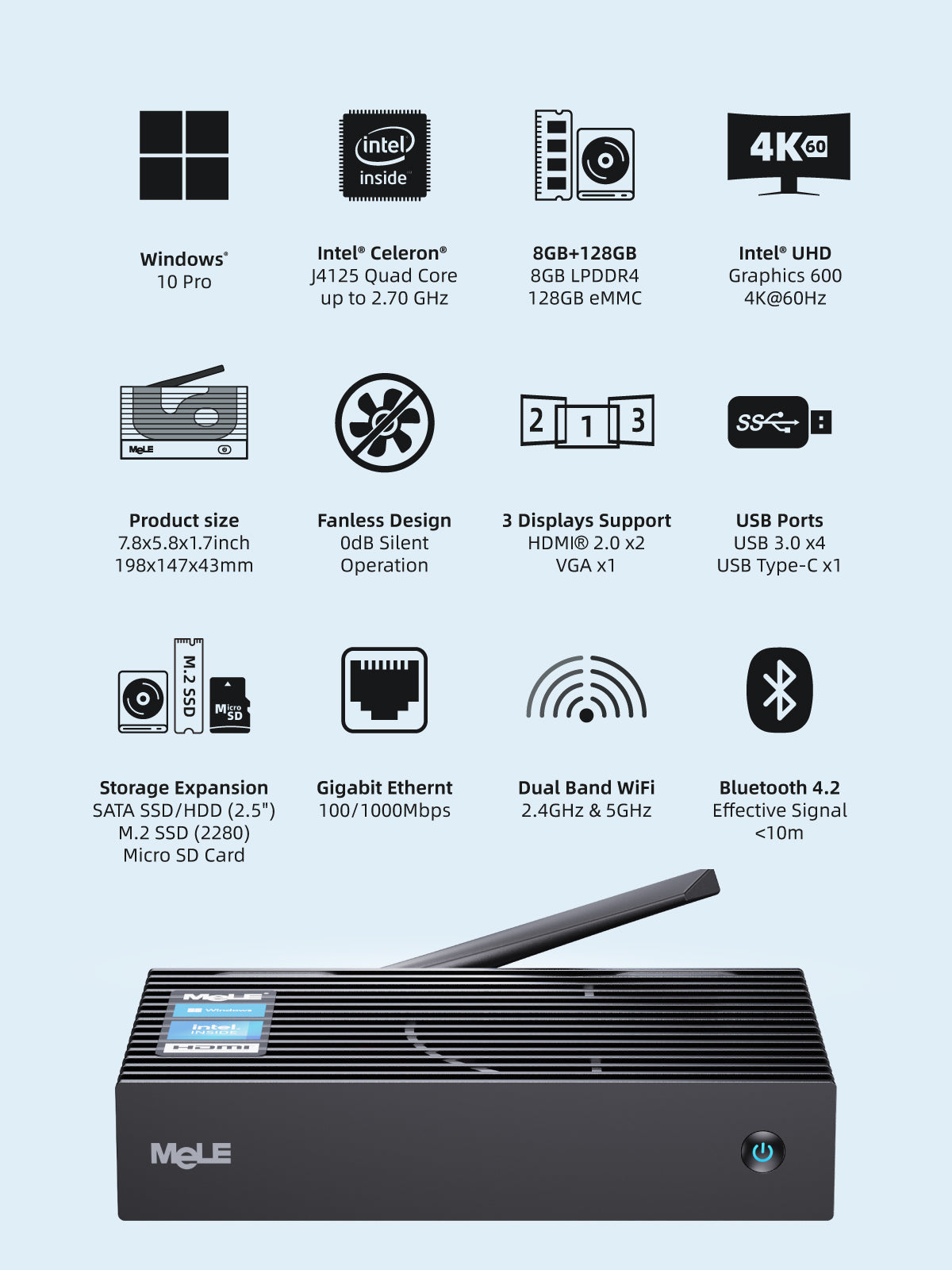 MeLE PCG35 - Fanless Mini PC N5105