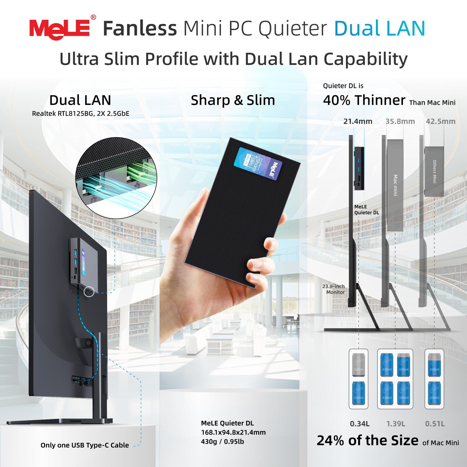 MeLE Quieter DL - Fanless Mini PC N100
