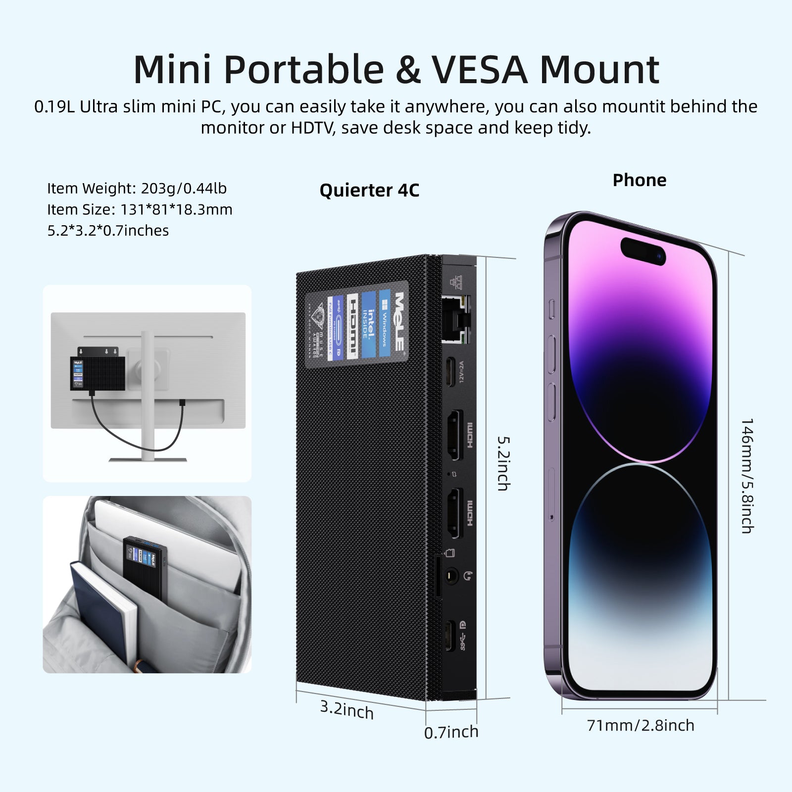 MeLE Quieter 4C - Fanless Mini PC N100/N150