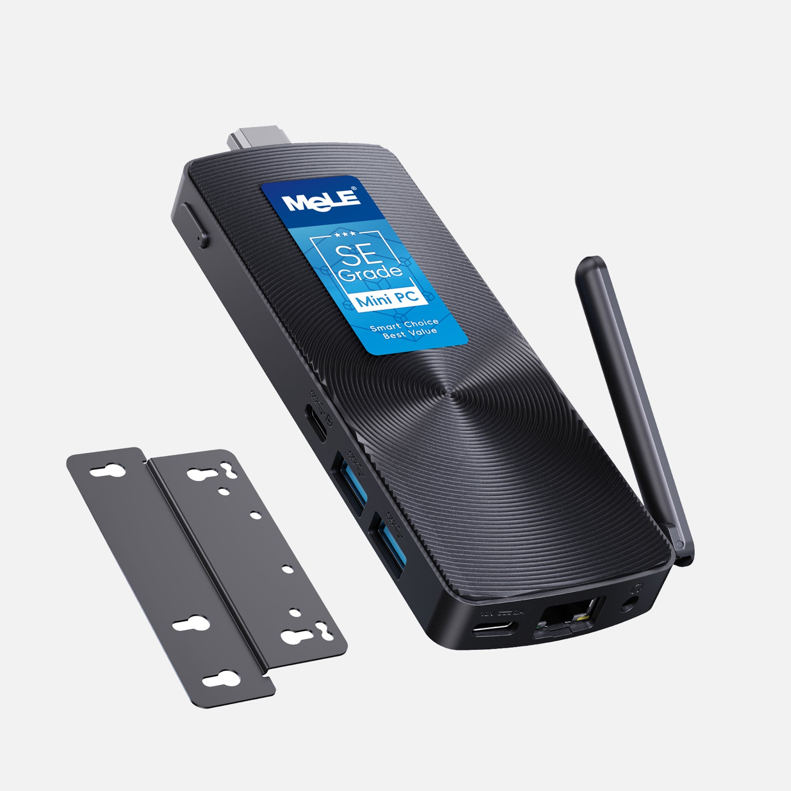 MeLE PCG02 SE Grade Fanless Mini PC Stick, 8GB RAM 128GB Storage – Dual 4K Display, 0dB Silent, Direct-Plug HDMI Design for Home, Entertainment & Everyday Use