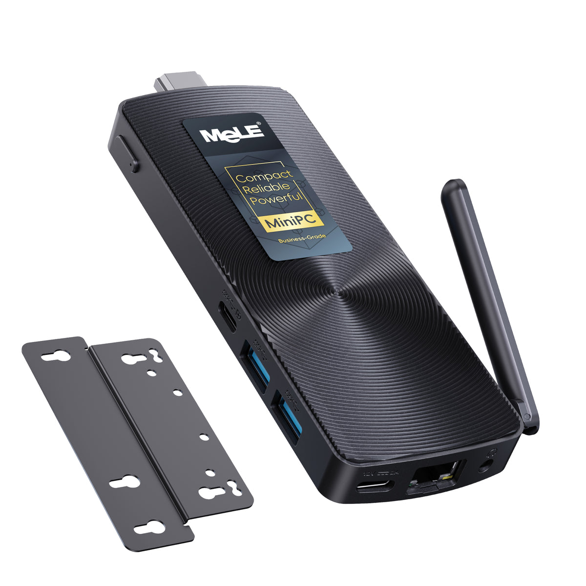 MeLE PCG02 Business Grade Fanless Mini PC Stick, 8GB RAM 128GB Storage – Dual 4K Display, Full-Function USB-C, PD 3.0, 0dB Silent & Remote Management for 7×24 Commercial Use