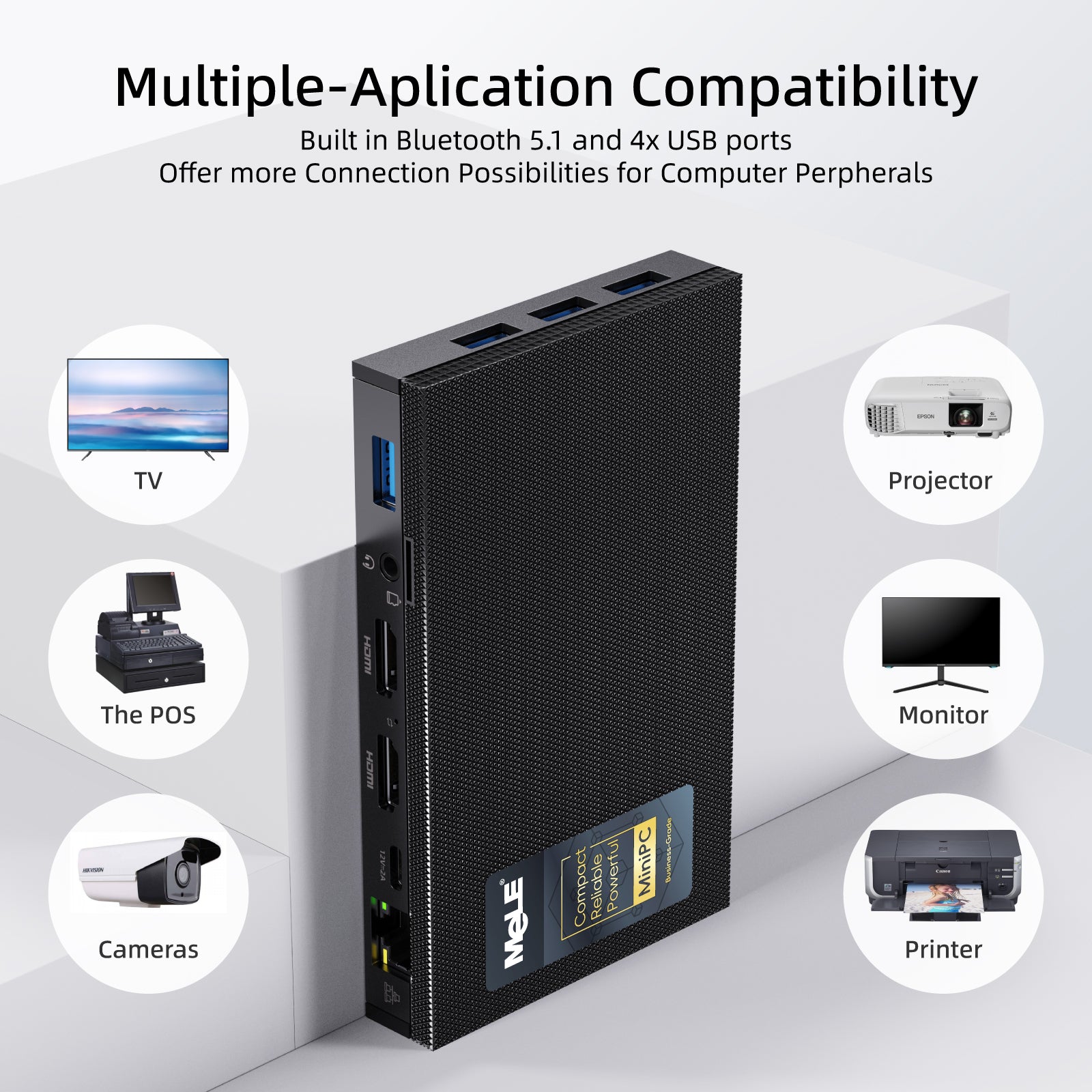MeLE Fanless Mini PC Quieter 3Q 11th Gen N5100/N5105 8GB 256GB, Micro Computer WiFi 5 Small Desktop Service with USB-C PD, Gigabit Ethernet, Dual HDMI 4K, Auto Power on, PXE Support M.2 SSD