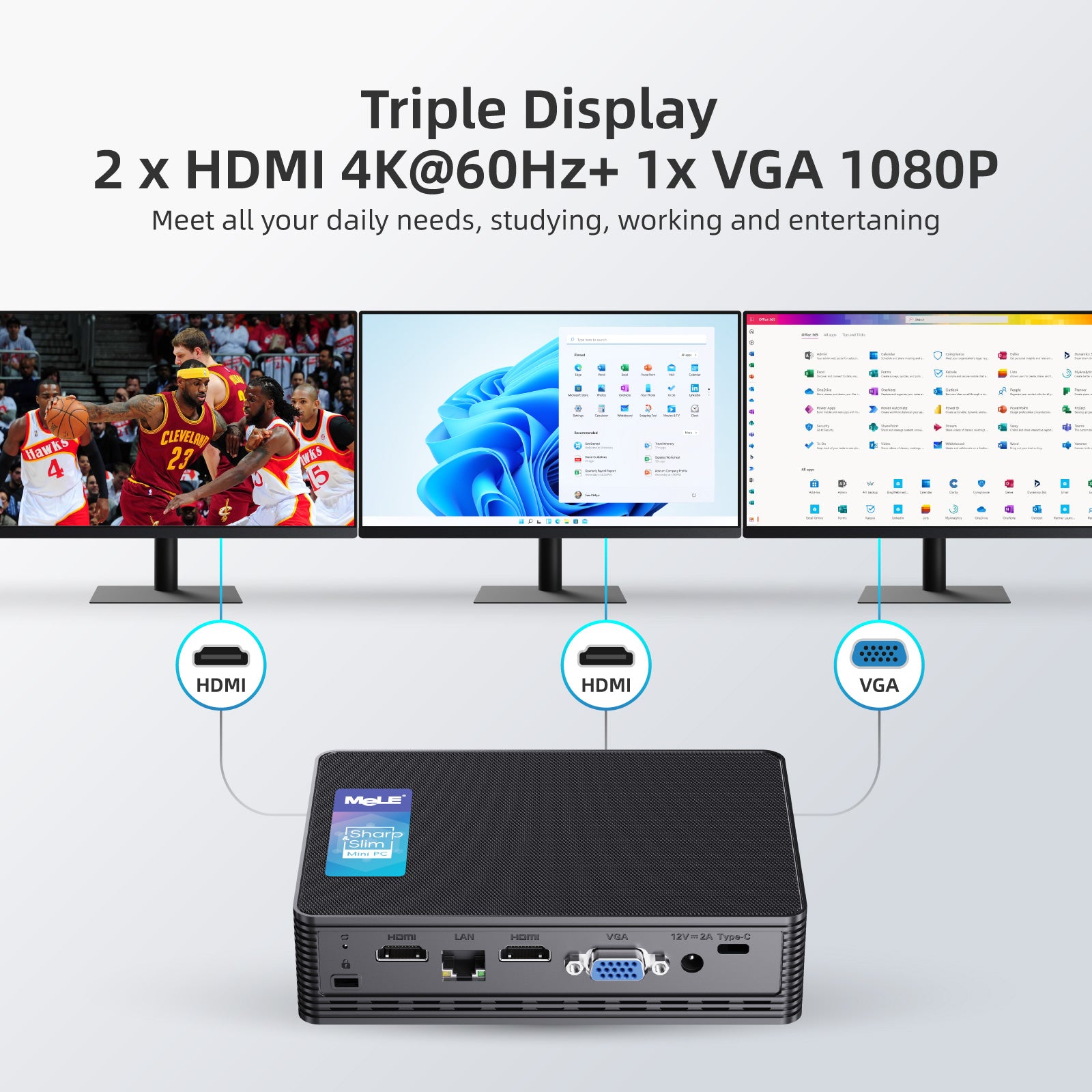 MeLE Quieter HD Industrial Fanless PC | Intel N150 Mini Computer, Triple 4K Display, Dust-Resistant Design, 24/7 Operation for Digital Signage & Automation