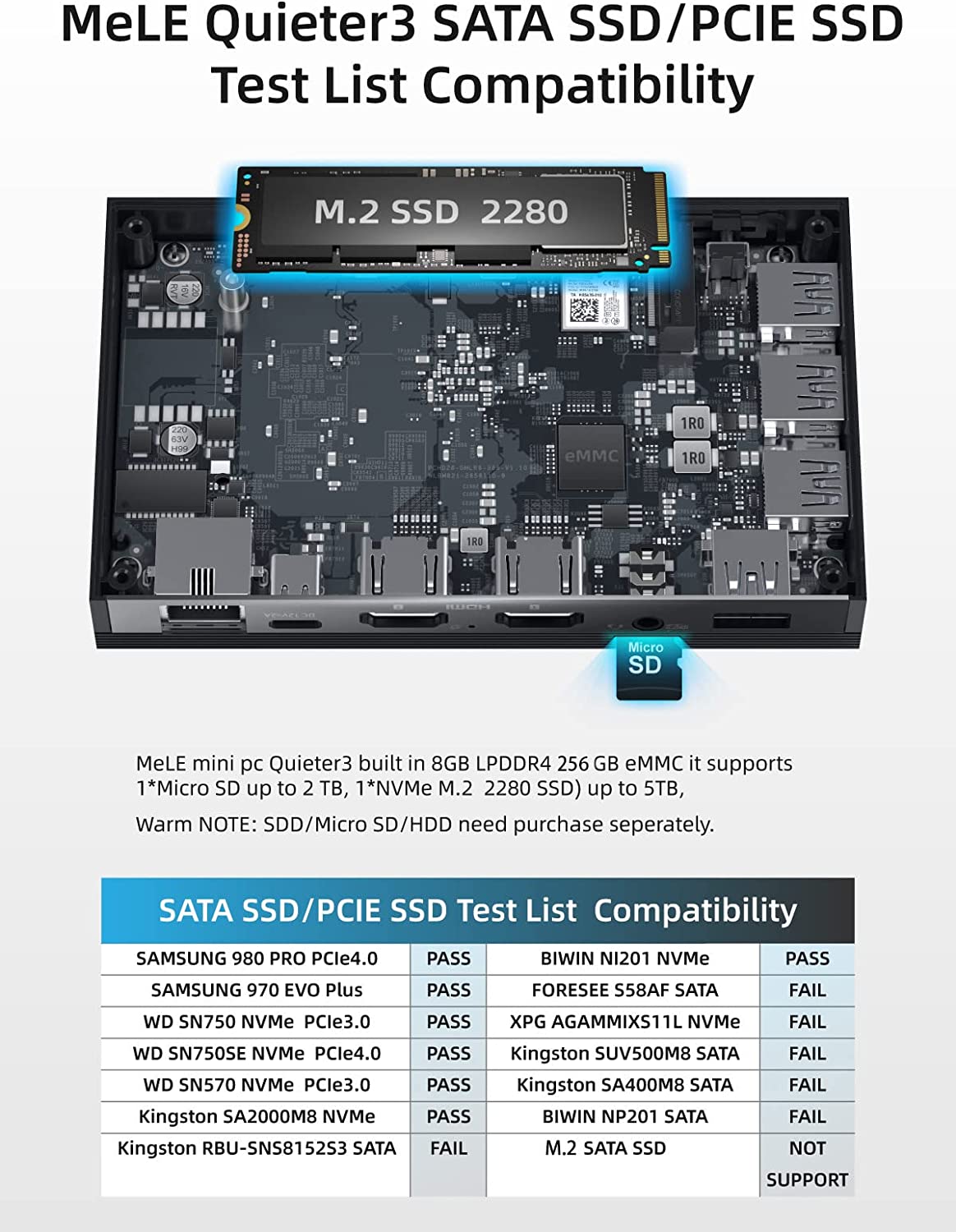 MeLE Quieter 3Q - Fanless Mini PC N5105