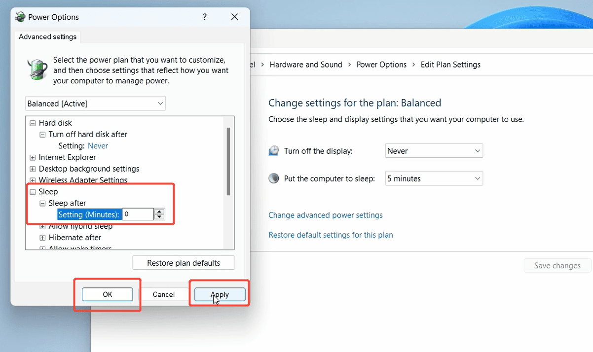 How to set the PC to never sleep?