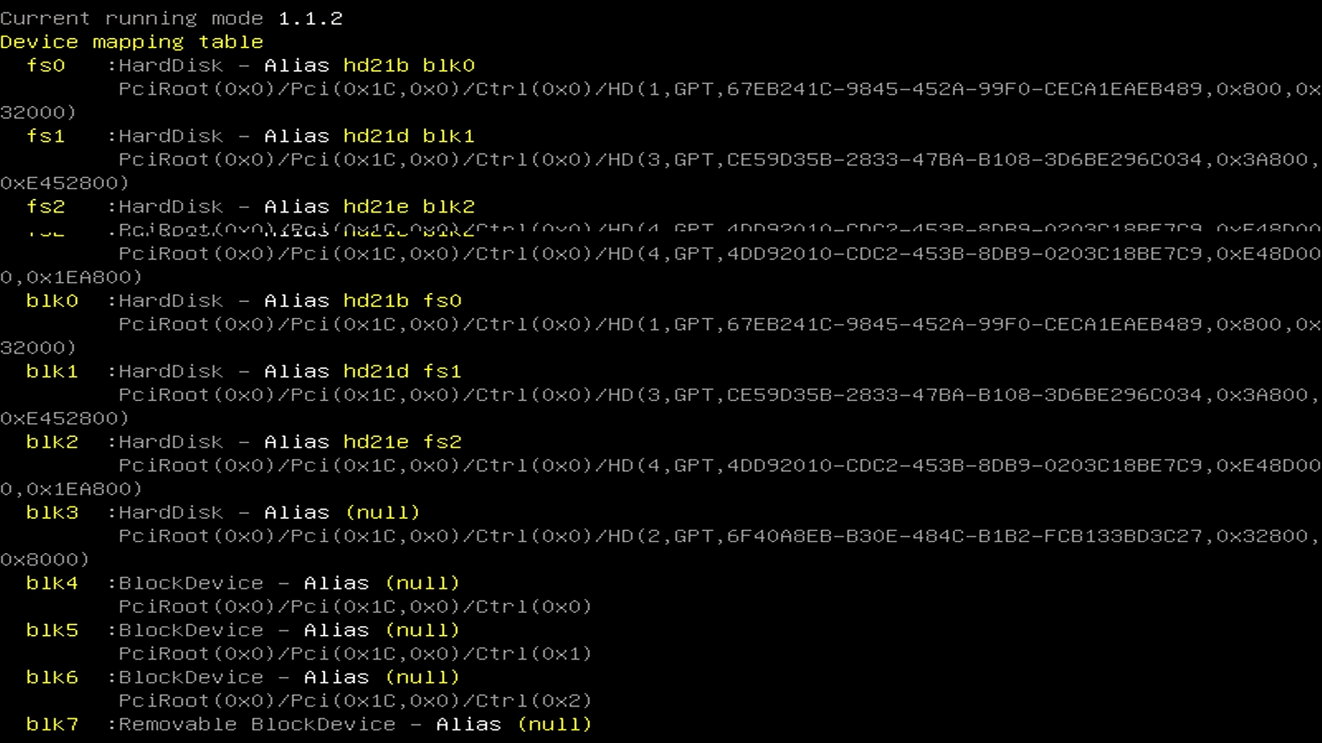 What to do when entering the UEFI shell interface?