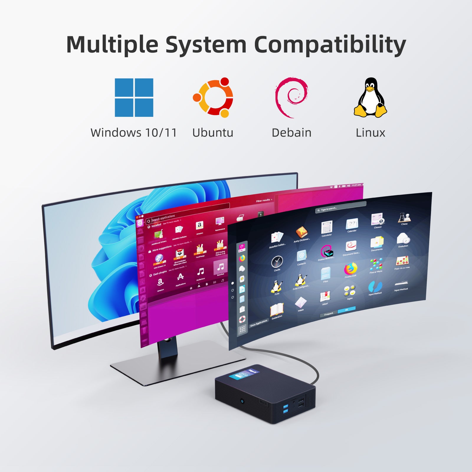 MeLE Quieter HD Industrial Fanless PC | Intel N150 Mini Computer, Triple 4K Display, Dust-Resistant Design, 24/7 Operation for Digital Signage & Automation