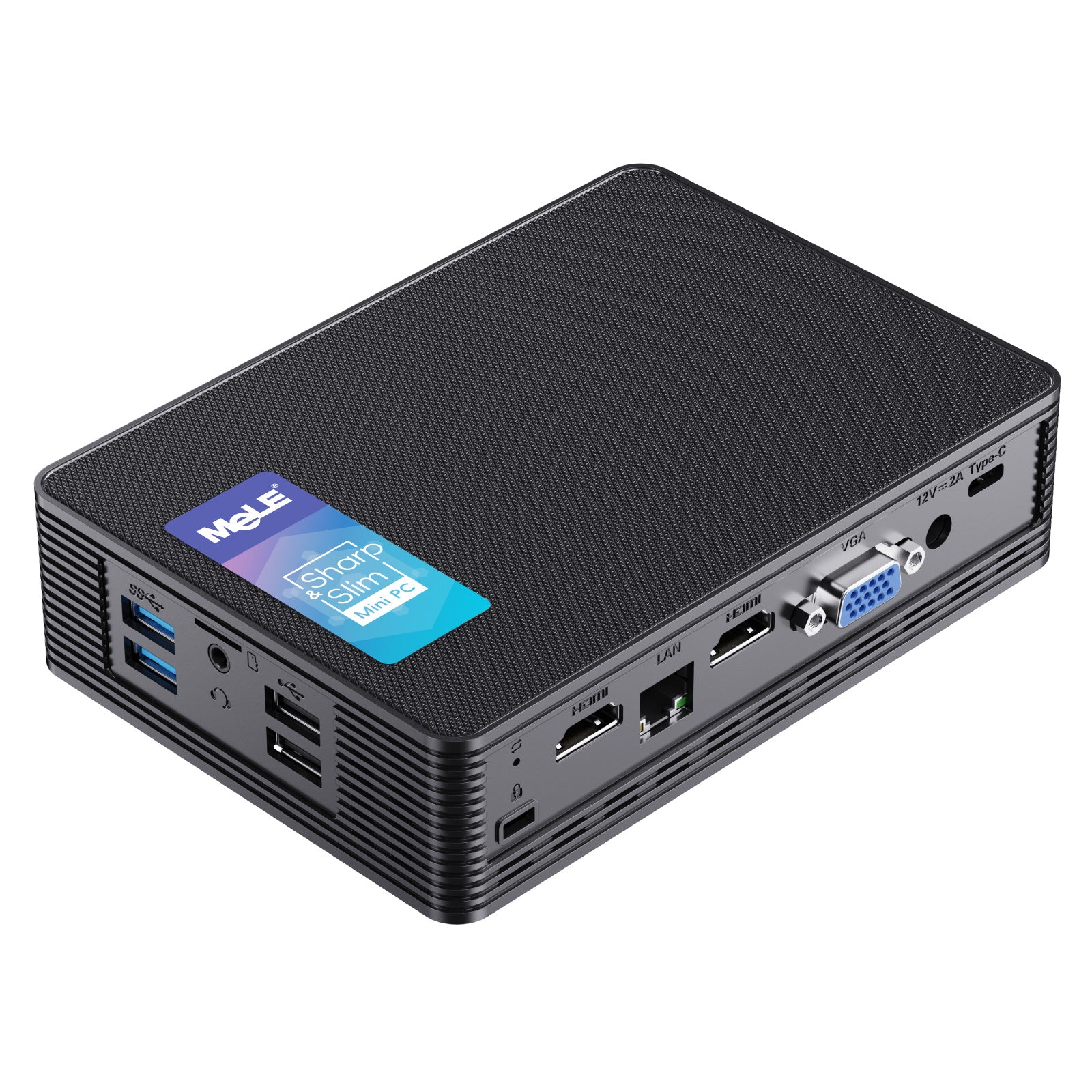 MeLE Quieter HD Industrial Fanless PC | Intel N150 Mini Computer, Triple 4K Display, Dust-Resistant Design, 24/7 Operation for Digital Signage & Automation
