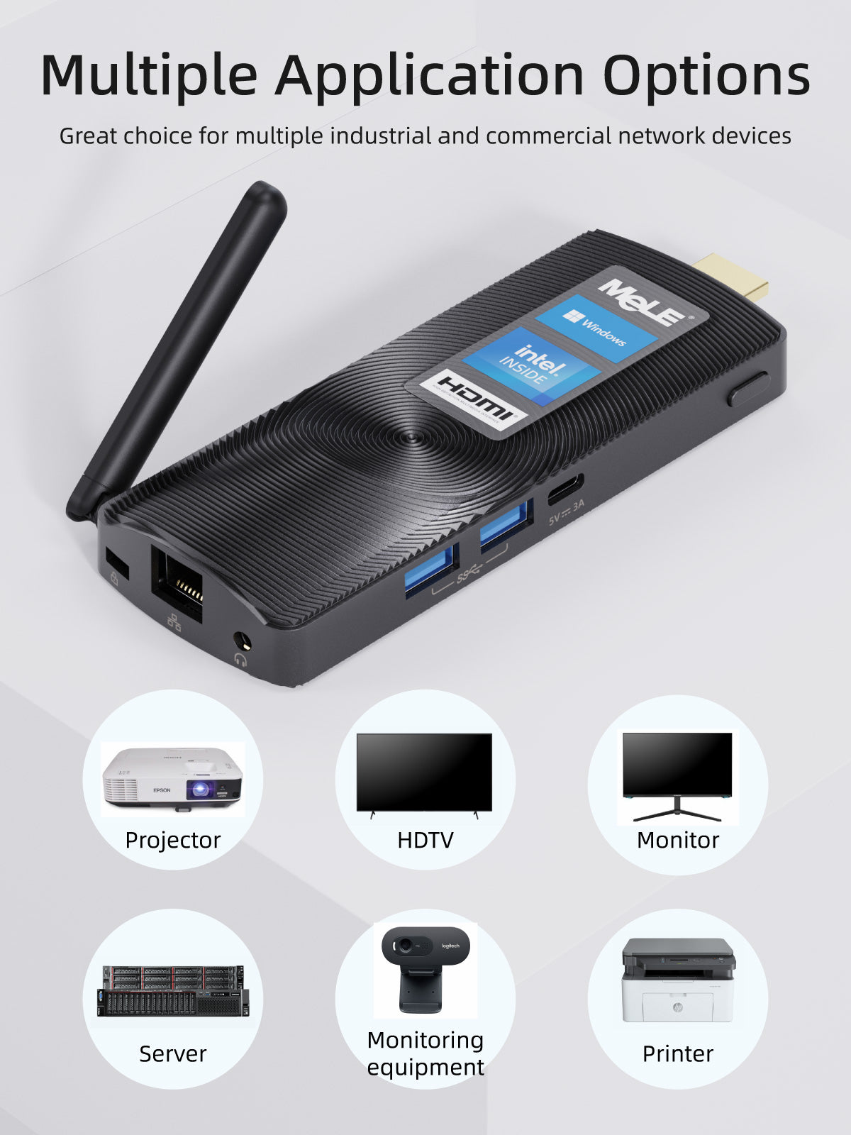 MeLE PCG02 GLE Fanless PC Stick Intel Gemini Lake J4125 Windows 11 Pro Small Computer Portable Micro PC, LPDDR4, Windows11, HDMI 4K 60Hz, 2.4G/5G Wi-Fi, Gigabit Ethernet, BT 4.2, USB 3.0*2, Wake on LAN, PXE