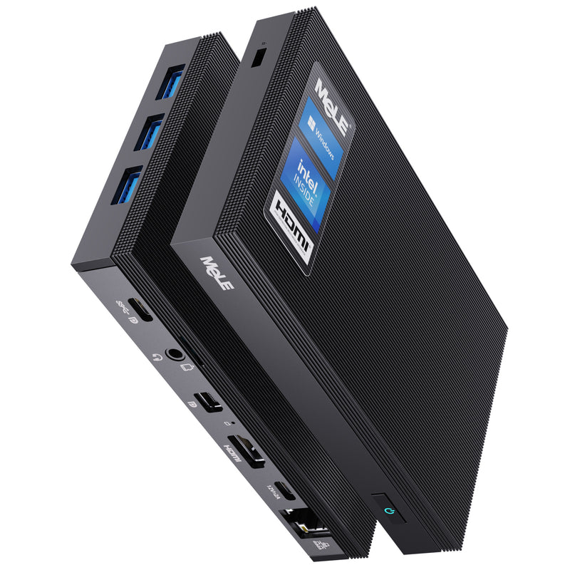 MeLE Quieter 3C Fanless Mini PC N5105, LPDDR4, Windows11 Pro, HDMI * 2,  Wi-Fi 6, BT 5.2, USB 3.2* 3, Type-C, SD Card & SSD Support, VESA Mount